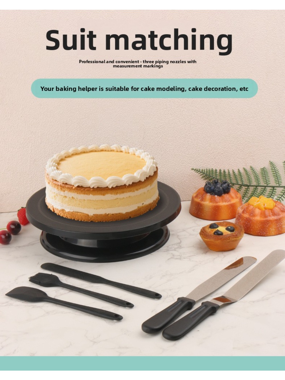Cake Decorating Turntable - Набор пластиковых вращающихся подставок для тортов